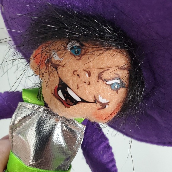 Annalee 2009 Purple Witch Elf Doll 9in Halloween Poseable Felt Decor‎ Figure - Picture 8 of 11
